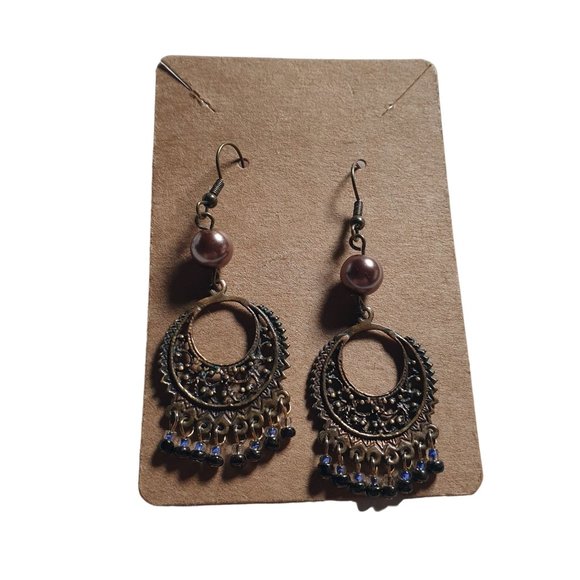 Beach Core Boho Bali Vintage Earrings Women Fashion Brass Tone Jewelry Costume - Picture 3 of 5